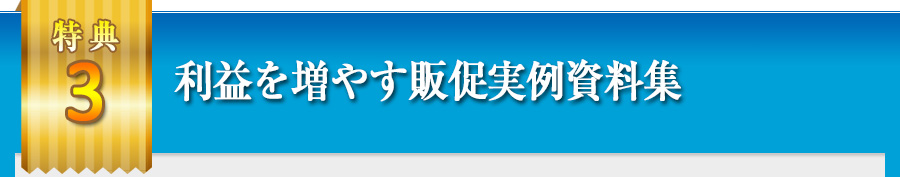 利益を増やす販促実例資料集 40万円相当